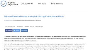 Articles - Actualités - Micro-méthanisation dans une exploitation agricole en Deux-Sèvres