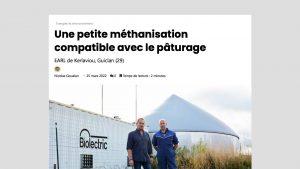 Une petite méthanisation compatible avec le pâturage Cover
