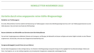 Nachrichten -Biolectric Newsletter November 2022