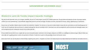 Nieuws - Biolectric Nieuwsbrief december 2022