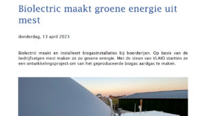 Biolectric maakt groene energie uit mest